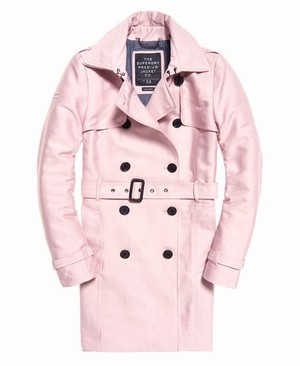 Superdry Belle Trench Női Kabát Rózsaszín | EKDIR2416